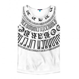 Мужская майка 3D с принтом Каллиграфия БАРБЕР WHITE в городе Новоалтайск, 100% полиэстер | круглая горловина, приталенный силуэт, длина до линии бедра. Пройма и горловина окантованы тонкой бейкой | Тематика изображения на принте: 