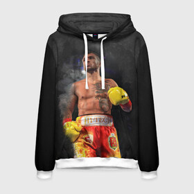 Мужская толстовка 3D с принтом Vasyl Lomachenko_2 в городе Новоалтайск, 100% полиэстер | двухслойный капюшон со шнурком для регулировки, мягкие манжеты на рукавах и по низу толстовки, спереди карман-кенгуру с мягким внутренним слоем. | boxing | lomachenko | бокс | боксеры | василий ломаченко | чемпион