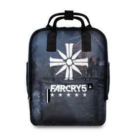 Женский рюкзак 3D с принтом Cult Far Cry в городе Новоалтайск, 100% полиэстер | лямки с регулируемой длиной, сверху ручки, чтобы рюкзак нести как сумку. Основное отделение закрывается на молнию, как и внешний карман. Внутри два дополнительных кармана, один из которых закрывается на молнию. По бокам два дополнительных кармашка, куда поместится маленькая бутылочка
 | 