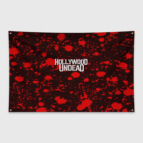 Флаг-баннер с принтом Hollywood Undead в городе Новоалтайск, 100% полиэстер | размер 67 х 109 см, плотность ткани — 95 г/м2; по краям флага есть четыре люверса для крепления | hollywood undead | punk | rock | альтернативный хип хоп | группа | инди поп | музыка | музыкальное произведение | ноты | панк | регги | рок | синти поп