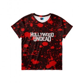 Детская футболка 3D с принтом Hollywood Undead в городе Новоалтайск, 100% гипоаллергенный полиэфир | прямой крой, круглый вырез горловины, длина до линии бедер, чуть спущенное плечо, ткань немного тянется | hollywood undead | punk | rock | альтернативный хип хоп | группа | инди поп | музыка | музыкальное произведение | ноты | панк | регги | рок | синти поп