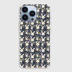 Чехол для iPhone 13 Pro с принтом Зайцы в городе Новоалтайск,  |  | Тематика изображения на принте: anime | аниме | в горох | голова животного | для девушек | зайцы | кролик | милый зайка