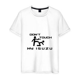Мужская футболка хлопок с принтом Don`t touch my Isuzu в городе Новоалтайск, 100% хлопок | прямой крой, круглый вырез горловины, длина до линии бедер, слегка спущенное плечо. | amigo | citibus | citimark | d max | elf | erga | forward | giga | isuzu | motors | mu 7 | mu x | panther | reach | авто | автомобиль | знак | исудзу | исузу | лого | машина | символ | тачка | эмблема