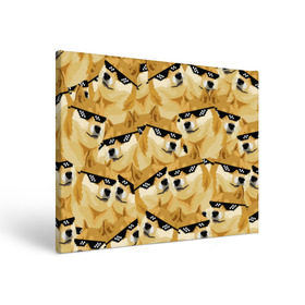 Холст прямоугольный с принтом Doge мем в deal with it очках в городе Новоалтайск, 100% ПВХ |  | Тематика изображения на принте: deal with it очки | doge | meme | мем | мемы | сиба ину | сиба ину мем
