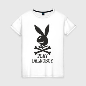 Женская футболка хлопок с принтом Play Dalnoboy (Дальнобойщики) в городе Новоалтайск, 100% хлопок | прямой крой, круглый вырез горловины, длина до линии бедер, слегка спущенное плечо | play dalnoboy | дальнобойщики