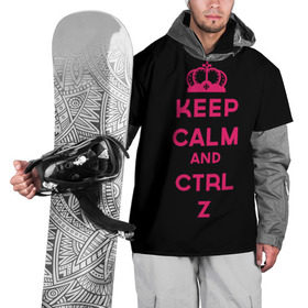 Накидка на куртку 3D с принтом Keep calm and ctrl z в городе Новоалтайск, 100% полиэстер |  | ctrl z | it | keep calm | будь спокоен | компьютер | корона | с надписью