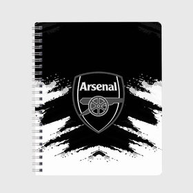 Тетрадь с принтом ARSENAL в городе Новоалтайск, 100% бумага | 48 листов, плотность листов — 60 г/м2, плотность картонной обложки — 250 г/м2. Листы скреплены сбоку удобной пружинной спиралью. Уголки страниц и обложки скругленные. Цвет линий — светло-серый
 | Тематика изображения на принте: football | soccer | арсенал