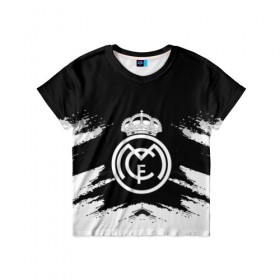 Детская футболка 3D с принтом REAL MADRID в городе Новоалтайск, 100% гипоаллергенный полиэфир | прямой крой, круглый вырез горловины, длина до линии бедер, чуть спущенное плечо, ткань немного тянется | football | soccer | реал мадрид