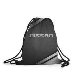 Рюкзак-мешок 3D с принтом Nissan в городе Новоалтайск, 100% полиэстер | плотность ткани — 200 г/м2, размер — 35 х 45 см; лямки — толстые шнурки, застежка на шнуровке, без карманов и подкладки | motor | nissan | авто | лого | машина | ниссан | тачка