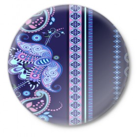 Значок с принтом Русский стиль в городе Новоалтайск,  металл | круглая форма, металлическая застежка в виде булавки | Тематика изображения на принте: 