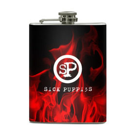 Фляга с принтом SICK PUPPIES в городе Новоалтайск, металлический корпус | емкость 0,22 л, размер 125 х 94 мм. Виниловая наклейка запечатывается полностью | Тематика изображения на принте: 
