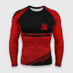 Мужской рашгард 3D с принтом USSR SPORT | СССР СПОРТ в городе Новоалтайск,  |  | fc | football | sport | ussr | звезда | красный | ленин | родина | сделано в ссср | серп и молот | союз | спорт | ссср | сталин | страна | текстура | футбол | цвет | шум