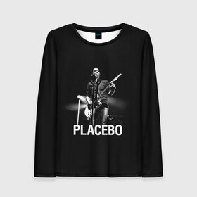 Женский лонгслив 3D с принтом Placebo в городе Новоалтайск, 100% полиэстер | длинные рукава, круглый вырез горловины, полуприлегающий силуэт | placebo | альтернативный | брайан молко | инди | индирок | плацебо | рок