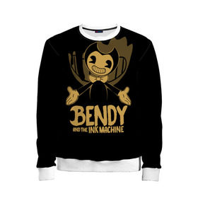 Детский свитшот 3D с принтом Bendy and the ink machine (20) в городе Новоалтайск, 100% полиэстер | свободная посадка, прямой крой, мягкая тканевая резинка на рукавах и понизу свитшота | Тематика изображения на принте: bendy | bendy and the ink machine | game | horror | ink | machine | trend | video game