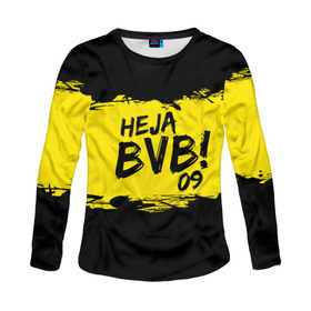 Женский лонгслив 3D с принтом Borussia Dortmund FC в городе Новоалтайск, 100% полиэстер | длинные рукава, круглый вырез горловины, полуприлегающий силуэт | 09 | bvb | heja | боруссия | германия | дортмунд | клуб | фк | футбол | футбольный