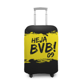 Чехол для чемодана 3D с принтом Borussia Dortmund FC в городе Новоалтайск, 86% полиэфир, 14% спандекс | двустороннее нанесение принта, прорези для ручек и колес | 09 | bvb | heja | боруссия | германия | дортмунд | клуб | фк | футбол | футбольный