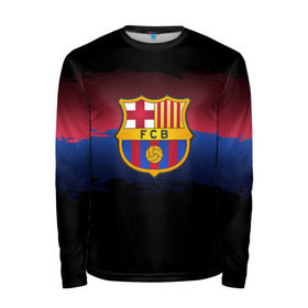 Мужской лонгслив 3D с принтом Barcelona FC в городе Новоалтайск, 100% полиэстер | длинные рукава, круглый вырез горловины, полуприлегающий силуэт | barcelona | spain | spanish | барса | барселона | испания | испанский | клуб | фк | футбол | футбольный