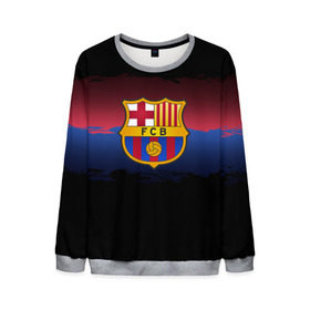 Мужской свитшот 3D с принтом Barcelona FC в городе Новоалтайск, 100% полиэстер с мягким внутренним слоем | круглый вырез горловины, мягкая резинка на манжетах и поясе, свободная посадка по фигуре | Тематика изображения на принте: barcelona | spain | spanish | барса | барселона | испания | испанский | клуб | фк | футбол | футбольный
