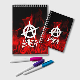 Блокнот с принтом SLAYER в городе Новоалтайск, 100% бумага | 48 листов, плотность листов — 60 г/м2, плотность картонной обложки — 250 г/м2. Листы скреплены удобной пружинной спиралью. Цвет линий — светло-серый
 | Тематика изображения на принте: punk | rock | slayer | альтернативный хип хоп | группа | инди поп | музыка | музыкальное произведение | ноты | панк | регги | рок | синти поп