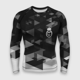 Мужской рашгард 3D с принтом Real Madrid Geometry Sport в городе Новоалтайск,  |  | abstraction | championship | fc | football | footer | polygon | real madrid | soccer | socker | sport | абстракция | одежда | спорт | спортивный | униформа | футбол | футбольный клуб | чемпионат