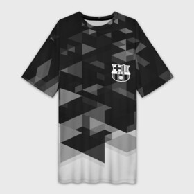 Платье-футболка 3D с принтом Barcelona Geometry Sport в городе Новоалтайск,  |  | abstraction | barcelona | championship | fc | football | footer | polygon | soccer | socker | sport | абстракция | барселона | одежда | спорт | спортивный | униформа | футбол | футбольный клуб | чемпионат