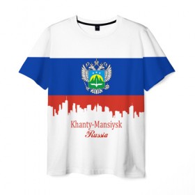 Мужская футболка 3D с принтом KHANTY-MANSIYSK (Ханты-Мансийс в городе Новоалтайск, 100% полиэфир | прямой крой, круглый вырез горловины, длина до линии бедер | 
