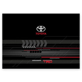 Поздравительная открытка с принтом Toyota 1 в городе Новоалтайск, 100% бумага | плотность бумаги 280 г/м2, матовая, на обратной стороне линовка и место для марки
 | Тематика изображения на принте: car | toyota | абстракция | авто | графика | дизайн | полосы | протектор | пунктир | след шин | тойота