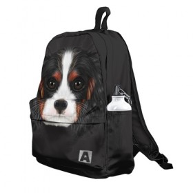 Рюкзак 3D с принтом Cavalier King Charles в городе Новоалтайск, 100% полиэстер | лямки с регулируемой длиной, сверху петелька, чтобы рюкзак можно было повесить на вешалку. Основное отделение закрывается на молнию, как и внешний карман. Внутри два дополнительных кармана, один из которых закрывается на молнию. По бокам два дополнительных кармашка | голова | собака | спаниель
