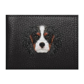 Обложка для студенческого билета с принтом Cavalier King Charles в городе Новоалтайск, натуральная кожа | Размер: 11*8 см; Печать на всей внешней стороне | Тематика изображения на принте: голова | собака | спаниель