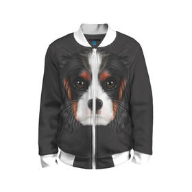 Детский бомбер 3D с принтом Cavalier King Charles в городе Новоалтайск, 100% полиэстер | застегивается на молнию, по бокам два кармана без застежек, мягкие манжеты, по низу бомбера и на воротнике — эластичная резинка | голова | собака | спаниель