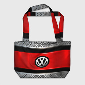 Пляжная сумка 3D с принтом VOLKSWAGEN  в городе Новоалтайск, 100% полиэстер | застегивается на металлическую кнопку; внутренний карман застегивается на молнию. Стенки укреплены специальным мягким материалом, чтобы защитить содержимое от несильных ударов
 | auto | automobile | car | carbon | machine | motor | motor car | sport car | volkswagen | автомашина | бренд | легковой автомобиль | марка | спортивный автомобиль | тачка