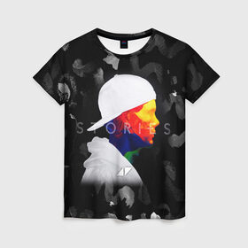 Женская футболка 3D с принтом Avicii - stories в городе Новоалтайск, 100% полиэфир ( синтетическое хлопкоподобное полотно) | прямой крой, круглый вырез горловины, длина до линии бедер | 
