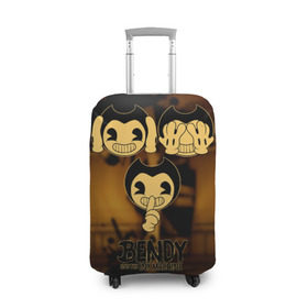 Чехол для чемодана 3D с принтом Bendy and the ink machine (28) в городе Новоалтайск, 86% полиэфир, 14% спандекс | двустороннее нанесение принта, прорези для ручек и колес | bendy | bendy and the ink machine | demon | game | horror | ink | machine | trend | video game | демон | не говорю | не слышу | три обезьяны | я не вижу