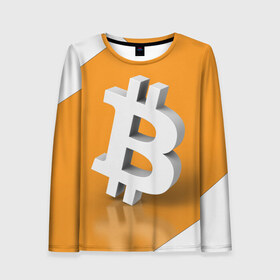 Женский лонгслив 3D с принтом BITCOIN в городе Новоалтайск, 100% полиэстер | длинные рукава, круглый вырез горловины, полуприлегающий силуэт | bitcoin | coins | computer | internet | money | бит | биткоин | биткойн | деньги | интернет | компьютер | нумизматика | платежная система | система