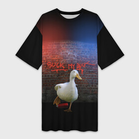 Платье-футболка 3D с принтом Утиный вандализм в городе Новоалтайск,  |  | duck | вандал | вандализм | граффити | утка | хулиган