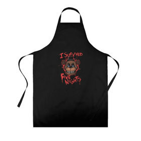 Фартук 3D с принтом Five Nights At Freddy`s в городе Новоалтайск, 100% полиэстер | общий размер — 65 х 85 см, ширина нагрудника — 26 см, горловина — 53 см, длина завязок — 54 см, общий обхват в поясе — 173 см. Принт на завязках и на горловине наносится с двух сторон, на основной части фартука — только с внешней стороны | 