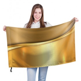 Флаг 3D с принтом GOLD #3 в городе Новоалтайск, 100% полиэстер | плотность ткани — 95 г/м2, размер — 67 х 109 см. Принт наносится с одной стороны | abstract | geometry | gold | ornament | pattern | texture | абстракция | геометрия | золото | золотой узор | орнамент | паттерн | текстура | узор