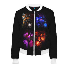 Женский бомбер 3D с принтом Five Nights At Freddy`s (4) в городе Новоалтайск, 100% полиэстер | застегивается на молнию, по бокам два кармана без застежек, мягкие манжеты, по низу бомбера и на воротнике — эластичная резинка | bonnie | chica | five | five nights at freddys | fnaf | foxy | freddy | horror | night | бонни | пять ночей с фредди | пять ночей у фредди | фнаф | фокси | фредди | хоррор | чика