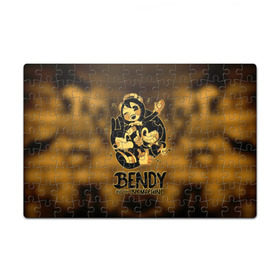 Пазл магнитный 126 элементов с принтом Bendy and the ink machine (32) в городе Новоалтайск, полимерный материал с магнитным слоем | 126 деталей, размер изделия —  180*270 мм | bendy | bendy and the ink machine | game | horror | ink | machine | trend | video game | бенди | бэнди