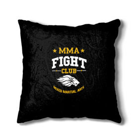 Подушка 3D с принтом MMA Fight Club в городе Новоалтайск, наволочка – 100% полиэстер, наполнитель – холлофайбер (легкий наполнитель, не вызывает аллергию). | состоит из подушки и наволочки. Наволочка на молнии, легко снимается для стирки | ufc | бои | бои без правил | бойцы мма | мма | смешанные единоборства | юфс