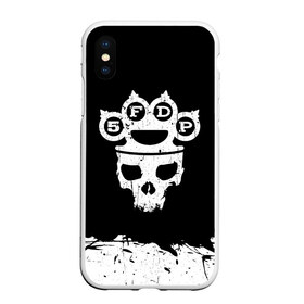 Чехол для iPhone XS Max матовый с принтом Five Finger Death Punch в городе Новоалтайск, Силикон | Область печати: задняя сторона чехла, без боковых панелей | 5fdp | alternative | ffdp | groove | metal | metall | rock | альтернатива | грув | группа | метал | рок | череп
