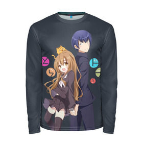 Мужской лонгслив 3D Toradora: в городе Новоалтайск, 100% полиэстер | длинные рукава, круглый вырез горловины, полуприлегающий силуэт | anime | аниме | карманный тигр | торадора toradora айсака тайга