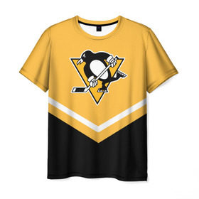 Мужская футболка 3D с принтом Pittsburgh Penguins (Форма 1) в городе Новоалтайск, 100% полиэфир | прямой крой, круглый вырез горловины, длина до линии бедер | Тематика изображения на принте: питтсбург пингвинз