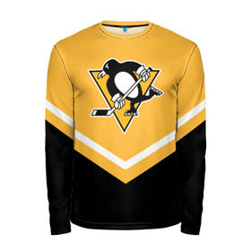 Мужской лонгслив 3D с принтом Pittsburgh Penguins (Форма 1) в городе Новоалтайск, 100% полиэстер | длинные рукава, круглый вырез горловины, полуприлегающий силуэт | питтсбург пингвинз