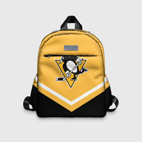 Детский рюкзак 3D с принтом Pittsburgh Penguins (Форма 1) в городе Новоалтайск, 100% полиэстер | лямки с регулируемой длиной, сверху петелька, чтобы рюкзак можно было повесить на вешалку. Основное отделение закрывается на молнию, как и внешний карман. Внутри дополнительный карман. По бокам два дополнительных кармашка | питтсбург пингвинз