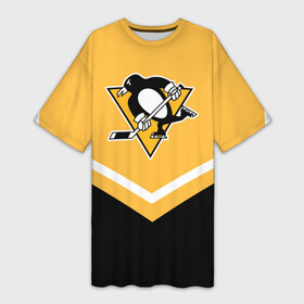 Платье-футболка 3D с принтом Pittsburgh Penguins (Форма 1) в городе Новоалтайск,  |  | питтсбург пингвинз
