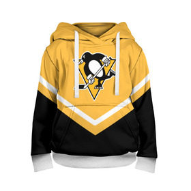 Детская толстовка 3D с принтом Pittsburgh Penguins (Форма 1) в городе Новоалтайск, 100% полиэстер | двухслойный капюшон со шнурком для регулировки, мягкие манжеты на рукавах и по низу толстовки, спереди карман-кенгуру с мягким внутренним слоем | питтсбург пингвинз