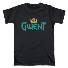 Мужская футболка хлопок с принтом Gwent в городе Новоалтайск, 100% хлопок | прямой крой, круглый вырез горловины, длина до линии бедер, слегка спущенное плечо. | gerald | gwent | wild hunt | witcher | wolf | ведьмак | волк | гвент | дикая охота