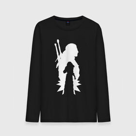 Мужской лонгслив хлопок с принтом Silhouette в городе Новоалтайск, 100% хлопок |  | gerald | wild hunt | witcher | wolf | ведьмак | волк | дикая охота