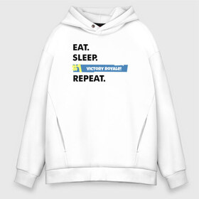 Мужское худи Oversize хлопок с принтом Eat Sleep в городе Новоалтайск, френч-терри — 70% хлопок, 30% полиэстер. Мягкий теплый начес внутри —100% хлопок | боковые карманы, эластичные манжеты и нижняя кромка, капюшон на магнитной кнопке | battle royale | fortnite | lama | батл рояль | лама | фортнайт